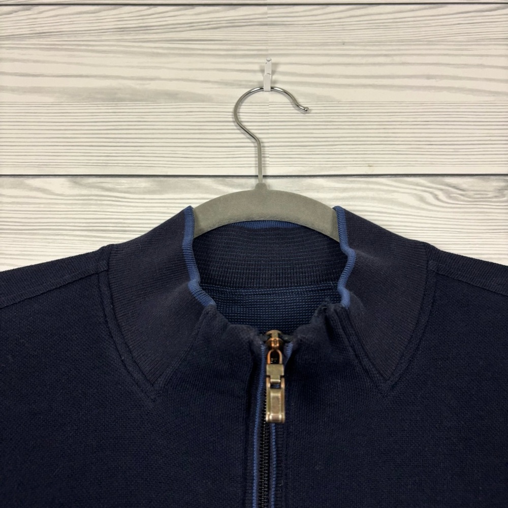 Ermenegildo Zegna Navy Blue Full Zip Cardigan Sweater Jacket Large View 4